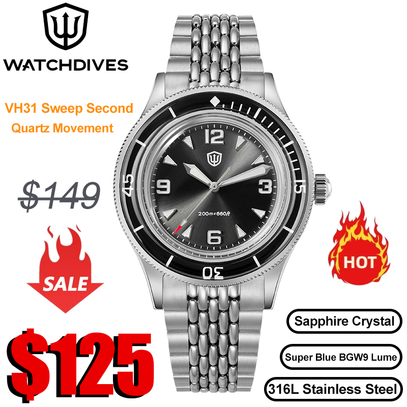 ساعات Watchdives WD50Q بحركة ك - مراجعة Vintage Watch Collecting وسعره