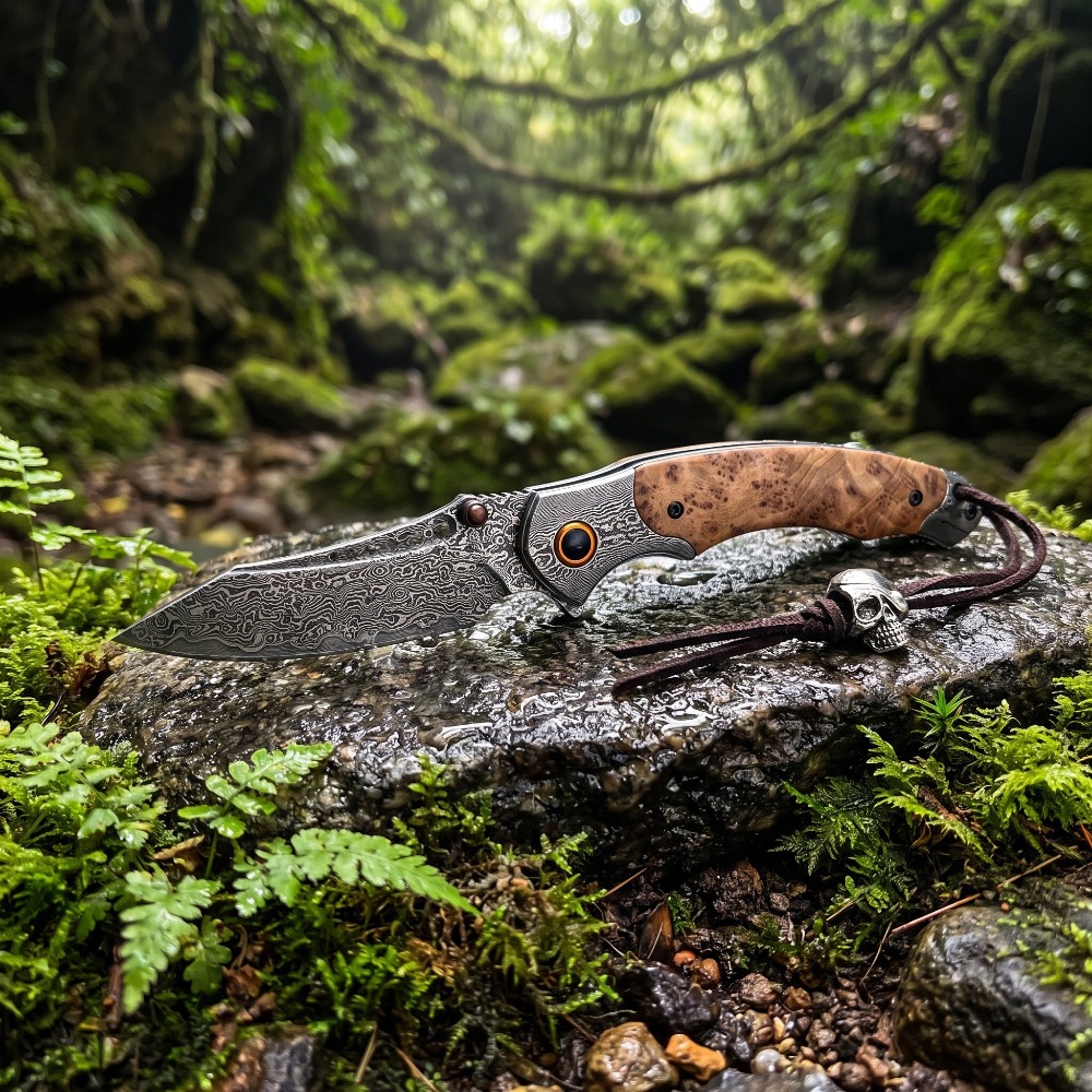 سكين جيب قابل للطي بنمط دمشقي  - مراجعة Vintage Collectible Pocket Knives وسعره