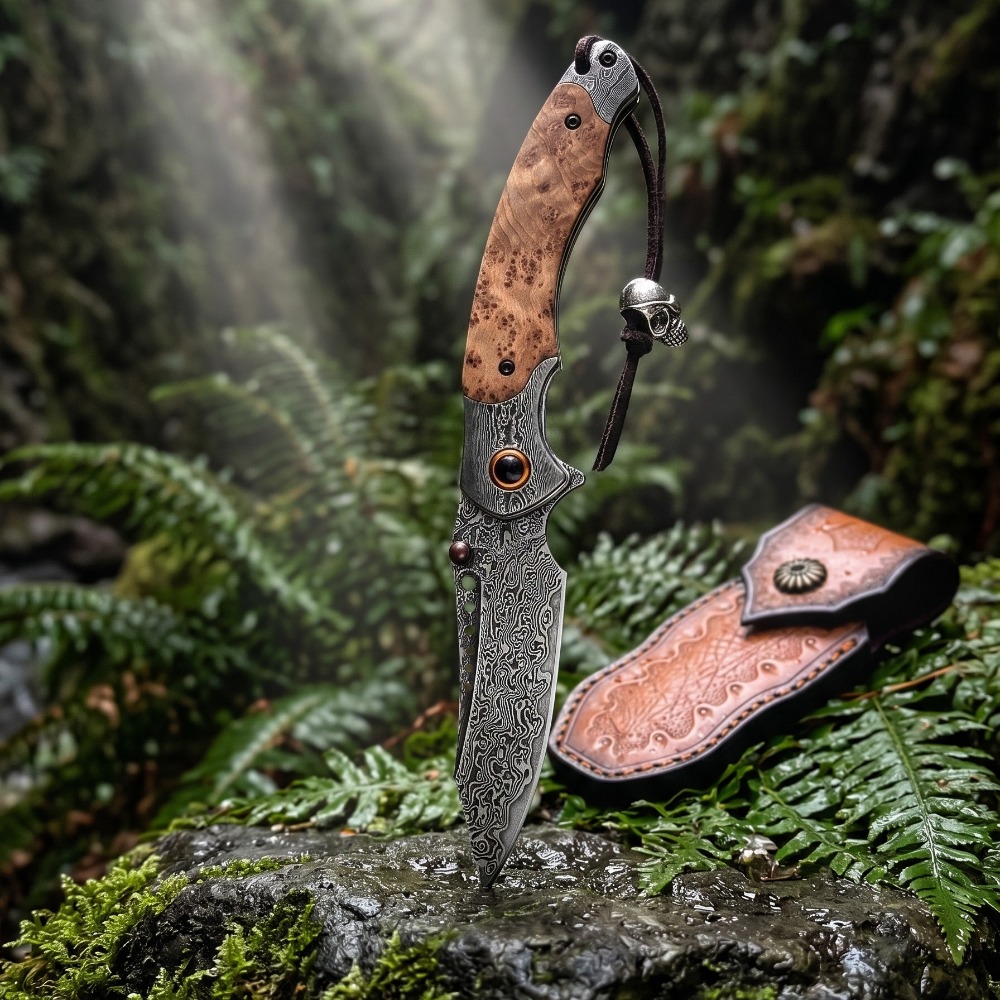 سكين جيب قابل للطي بنمط دمشقي  - مراجعة Vintage Collectible Pocket Knives وسعره