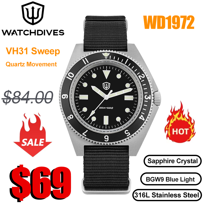 Watchdives WD1972 ساعة كوارتز  - مراجعة Vintage Watch Collecting وسعره