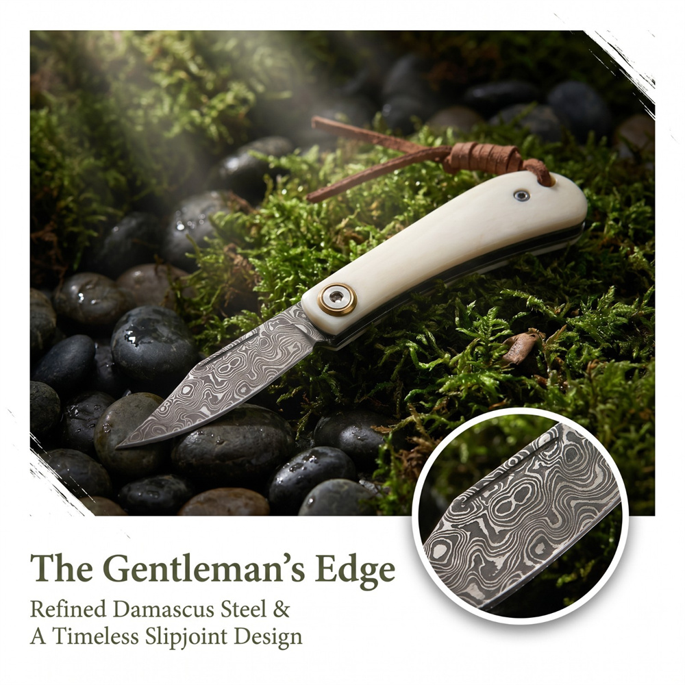 سكين جيب دمشقي قابل للطي بتصمي - مراجعة Vintage Collectible Pocket Knives وسعره